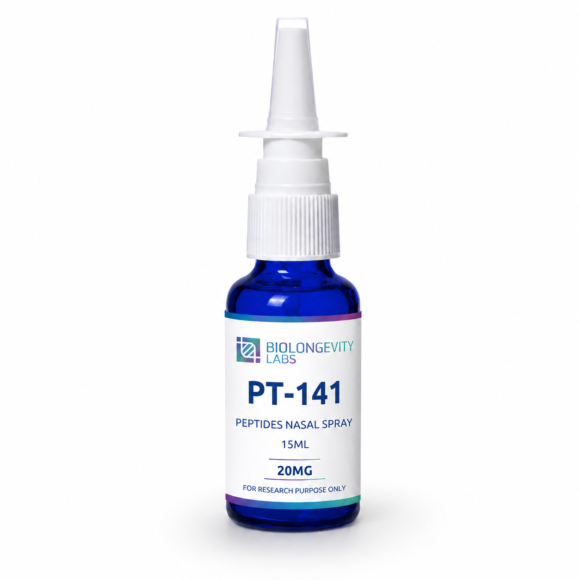 Research-grade PT-141 Nasal Spray containing Bremelanotide for melanocortin receptor and neuroscience laboratory research