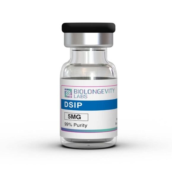 Research-grade DSIP peptide vial for sleep, recovery, stress response, and neuroendocrine laboratory research.
