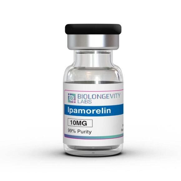 High-purity Ipamorelin peptide lyophilized research vial